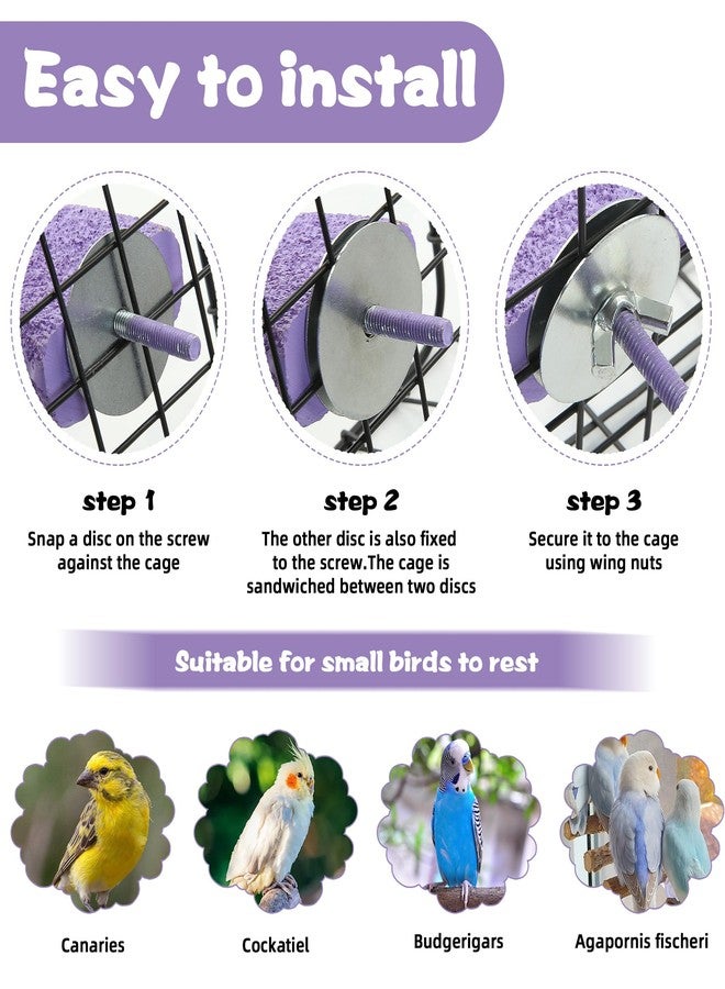 Unigift 3 Pcs Bird Perches,Colorful Rough Birdcage Parrot Scrub Stand Bar Paw Scrub Perch Platform Grinding Stick Stand Bird Cage Accessories for Bird Parrot Budgies Parakeet Cockatiels Conure Lovebird - Image 5